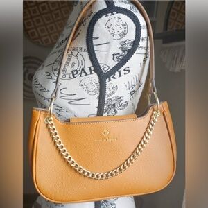 NANETTE LAPORE - Tan Leather Shoulder Bag with Gold Chain